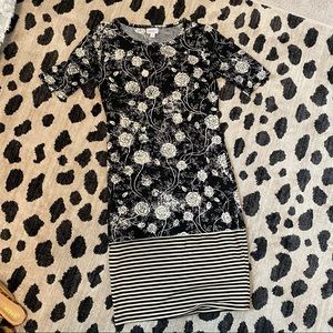 Lularoe Julia Dress | Color-Block Black & White